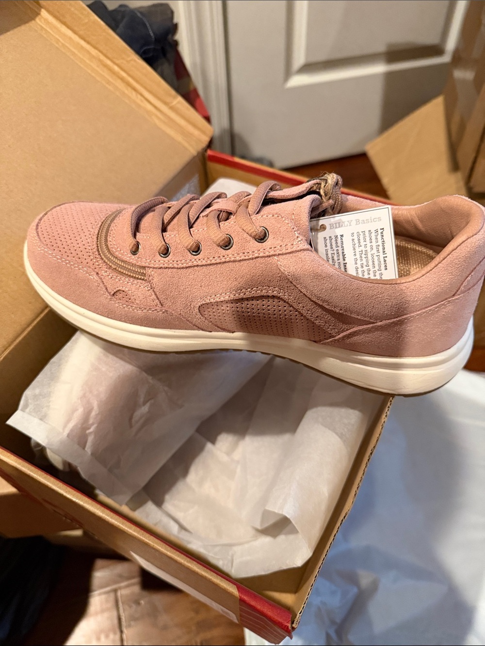 Women's Dusty Pink Suede Lace-Up Sneakers